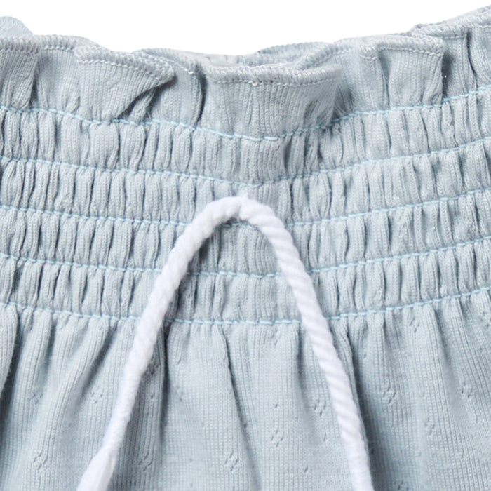 2-Pack Infant & Toddler Girls Light Beige and Blue Smocked Wide Leg Shorts Bundle bottoms Gerber Childrenswear