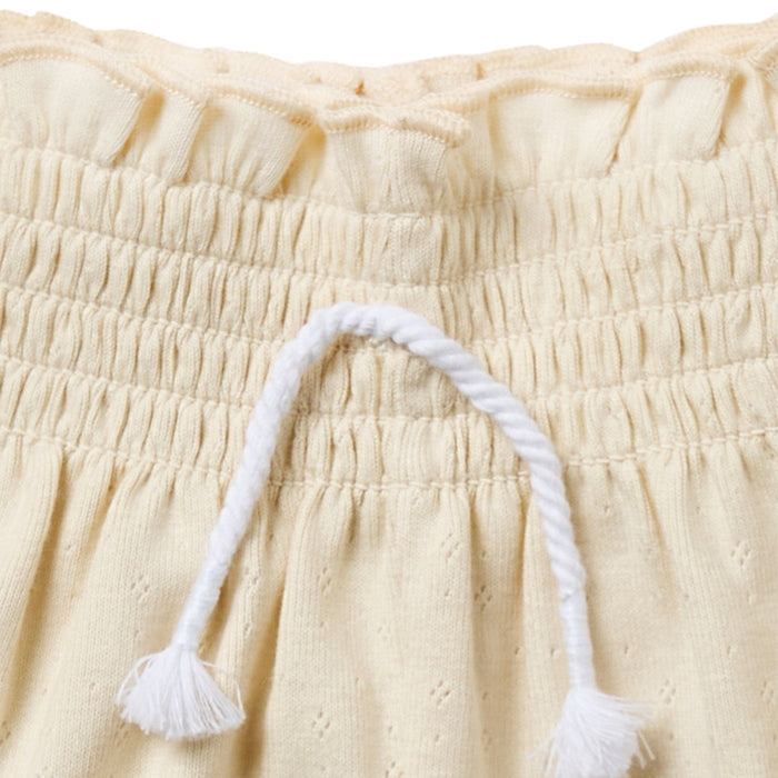 2-Pack Infant & Toddler Girls Light Beige and Blue Smocked Wide Leg Shorts Bundle bottoms Gerber Childrenswear