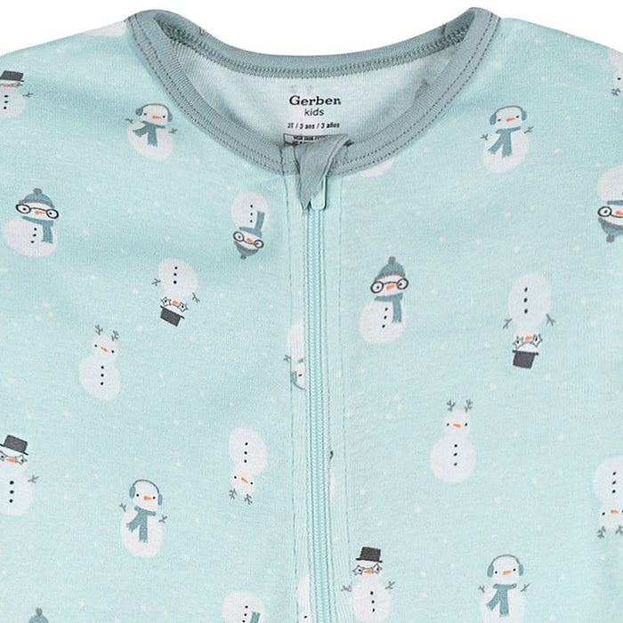 2-Pack Infant & Toddler Boys Blue Snowman Snug Fitting Footless Pajamas Sleepwear Gerber®