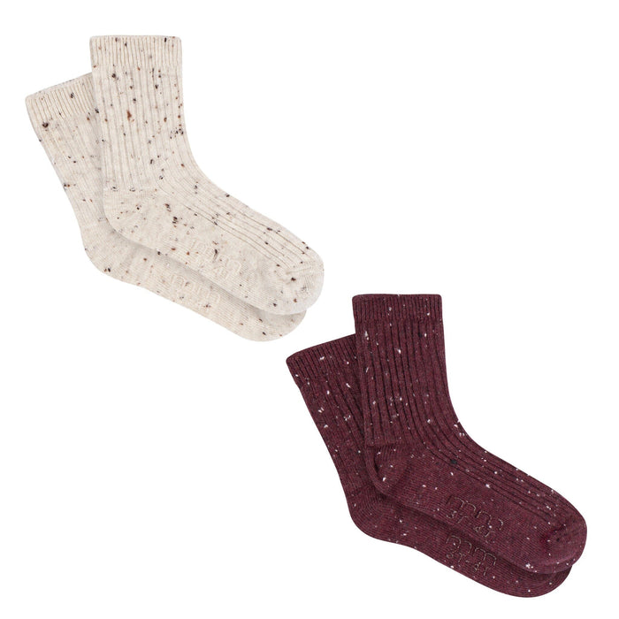 2-Pack Toddler Boys Tan & Burgundy Ribbed Socks socks modern moments™ by Gerber®