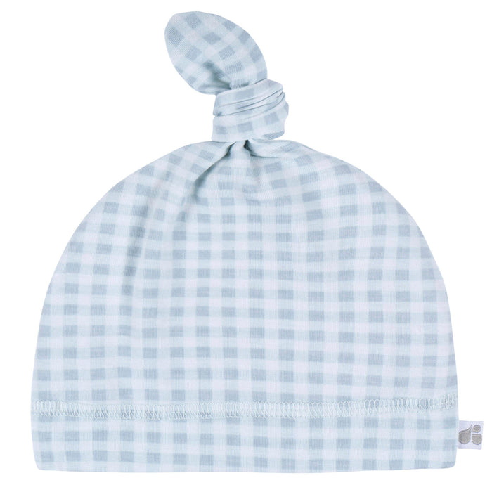 2-Piece Baby Boys Blue Plaid Swaddle Blanket & Hat Set Gerber®