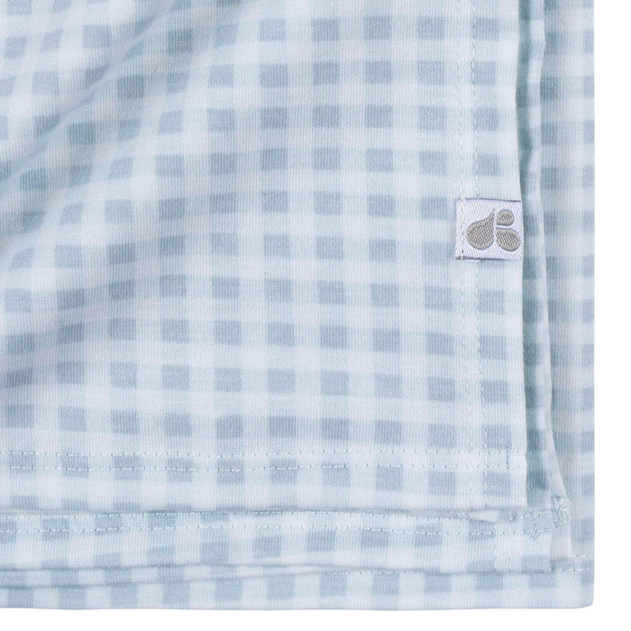 2-Piece Baby Boys Blue Plaid Swaddle Blanket & Hat Set Gerber®