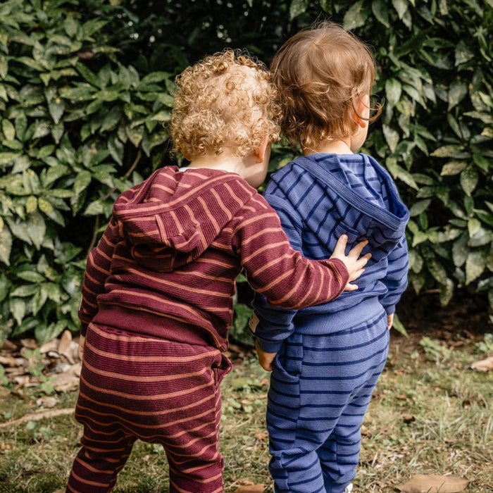 2-Piece Baby Boys Blue Stripe Hooded Jacket & Jogger Set outfits Gerber®