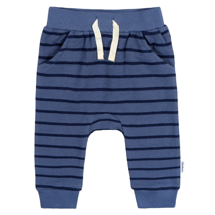 2-Piece Baby Boys Blue Stripe Hooded Jacket & Jogger Set outfits Gerber®