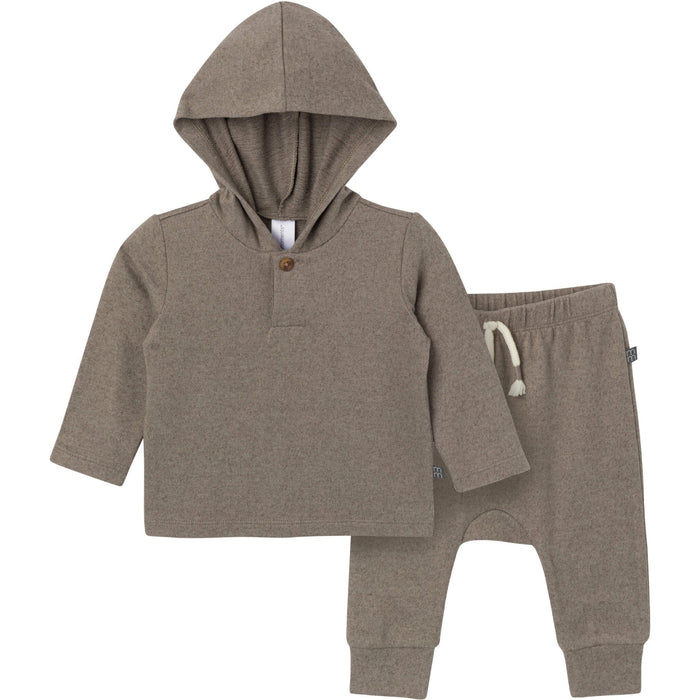 2-Piece Baby Boys Brown Heather Hooded Brushed Hacci Set Outfits & Sets Modern Moments™ by Gerber®