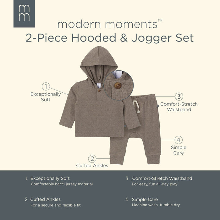 2-Piece Baby Boys Brown Heather Hooded Brushed Hacci Set Outfits & Sets Modern Moments™ by Gerber®