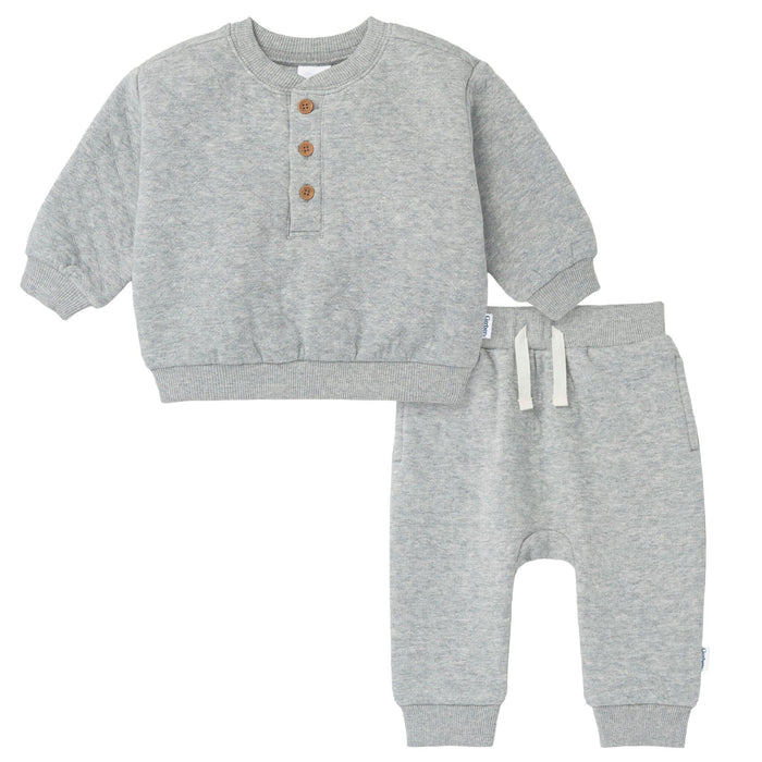 2-Piece Baby Boys Grey Quilted Top & Jogger Set outfits Gerber®