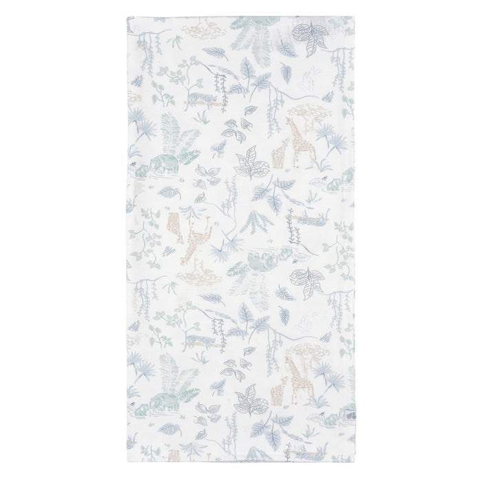 2-Piece Baby Boys Ivory Blue Palms Swaddle Blanket & Hat Set Gerber®