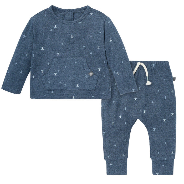 2-Piece Baby Boys Navy Mushroom Brushed Hacci Set Outfits & Sets Gerber®