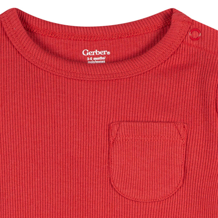 2-Piece Baby Boys Red Bodysuit & Shorts Set Outfits & Sets Gerber®