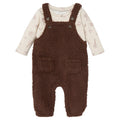 2-Piece Baby Boys Rich Brown Plush Overall With Long Sleeve Top Outfits & Sets Gerber®