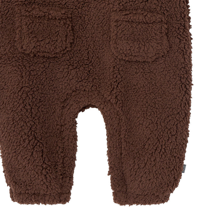 2-Piece Baby Boys Rich Brown Plush Overall With Long Sleeve Top Outfits & Sets Gerber®