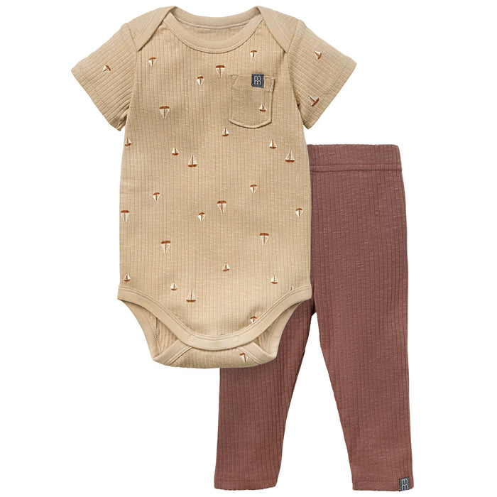 2-Piece Baby Boys Sailboat Short Sleeve Bodysuit & Pants Set outfits-doorbusters modern moments™ by Gerber®