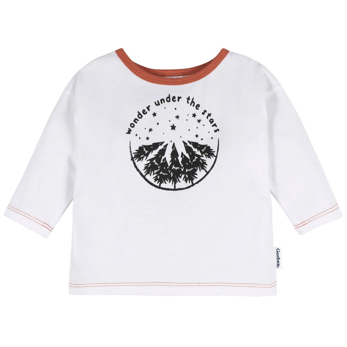 2-Piece Baby Boys White Top & Joggers Outfits & Sets Gerber®