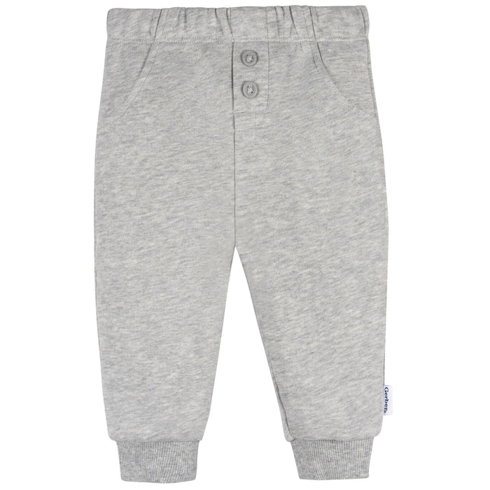 2-Piece Baby Boys White Top & Joggers Outfits & Sets Gerber®