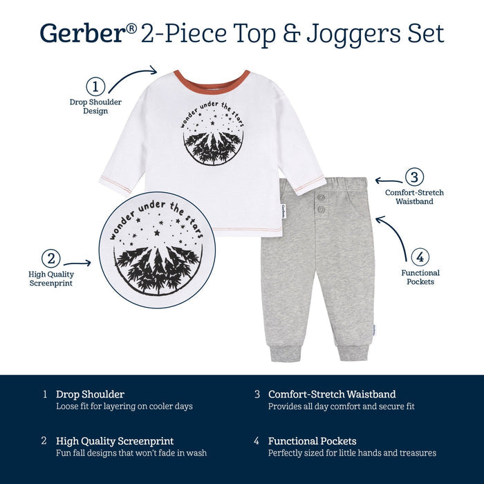 2-Piece Baby Boys Under the Stars Long Sleeve Top & Jogger Set outfits Gerber®