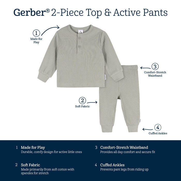 2-Piece Baby Boys Wrought Iron Top and Active Pant Set outfits Gerber®