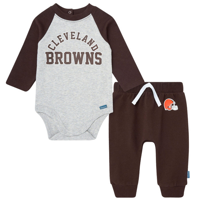 2-Piece Baby Neutral Cleveland Browns Bodysuit and Jogger Set NFL NFL