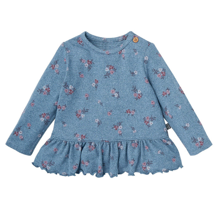 2-Piece Baby Girls Blue Heather Peplum Top and Pants Outfits & Sets Gerber®