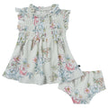 2-Piece Baby Girls Blue Flower Smocked Dress and Diaper Cover Dresses Modern Moments™ by Gerber®