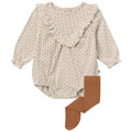 2-Piece Baby Girls Brown Fleur Bubble Romper and Tights rompers modern moments™ by Gerber®