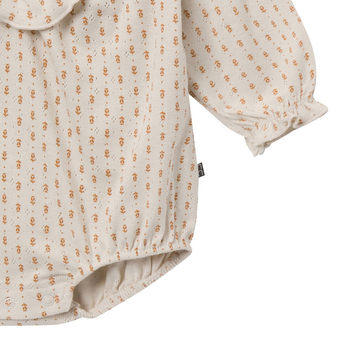 2-Piece Baby Girls Brown Fleur Bubble Romper Bubble Romper and Tights Rompers Gerber®