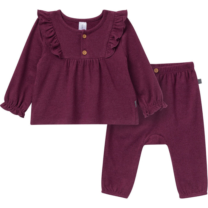 2-Piece Baby Girls Purple Heather Ruffle Top and Pant Set Outfits & Sets Gerber®