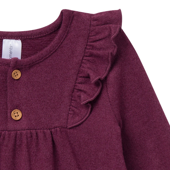 2-Piece Baby Girls Purple Heather Ruffle Top and Pant Set Outfits & Sets Gerber®