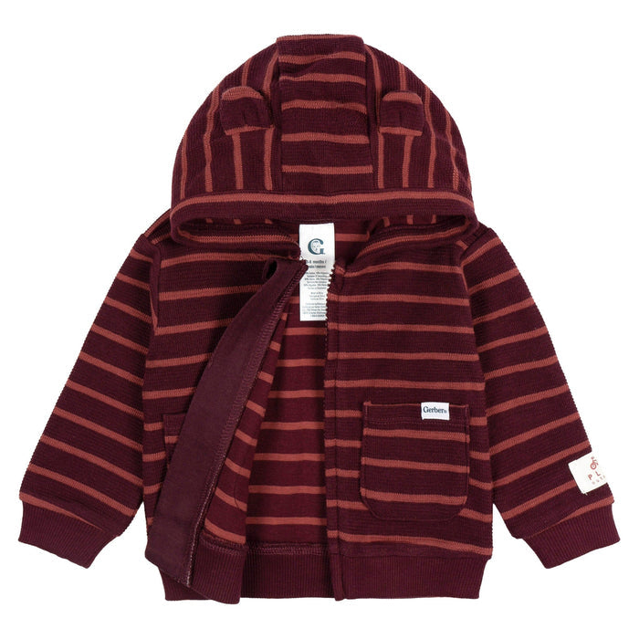 2-Piece Baby Girls Fig Stripe Hooded Jacket & Jogger Set outfits Gerber®