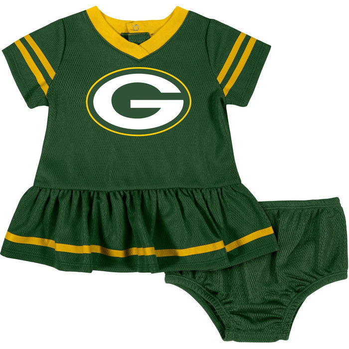 Baby Girls Green Bay Packers Cheerleader Dress and Diaper Cover Set NFL NFL