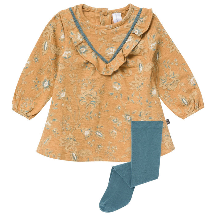 2-Piece Baby Girls Heirloom Floral Dress and Tights Set dresses modern moments™ by Gerber®