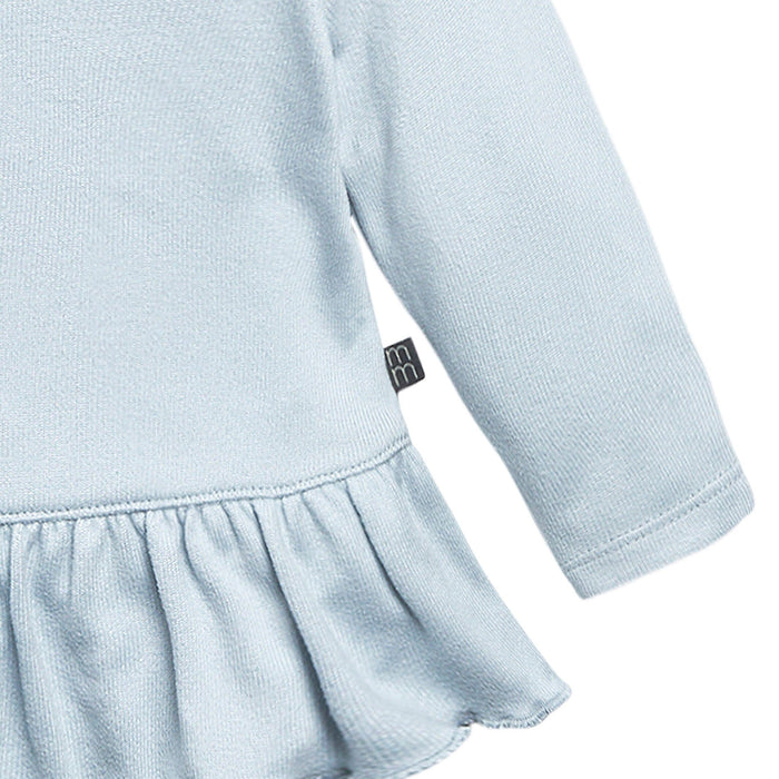 2-Piece Baby Girls Light Blue Peplum Top Brushed Hacci Set