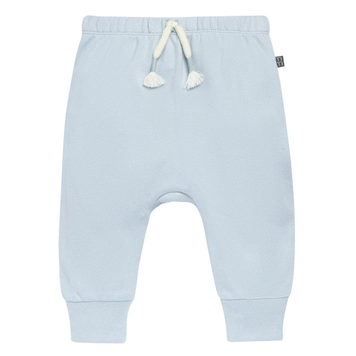 2-Piece Baby Girls Light Blue Peplum Top Brushed Hacci Set