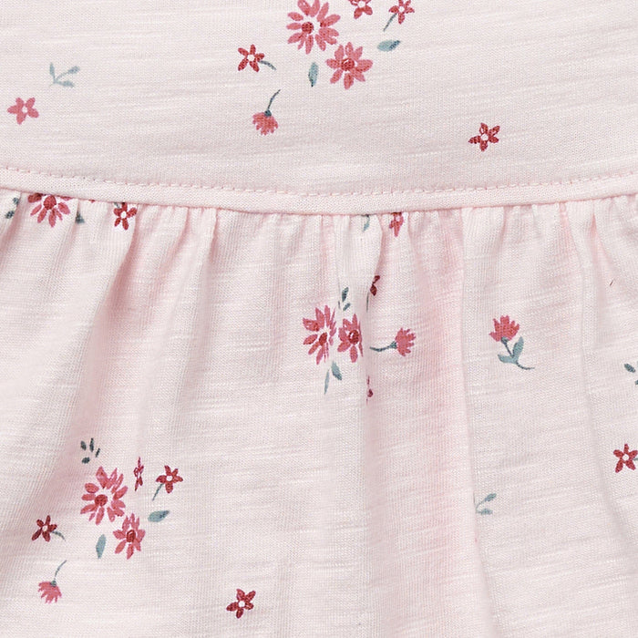 2-Piece Baby Girl Light Pink Floral Ruffled Sleeve Top & Cuffed Shorts Bundle outfits Gerber Childrenswear