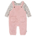 2-Piece Baby Girls Pale Mauve Plush Overall With Long Sleeve Top Outfits & Sets Gerber®