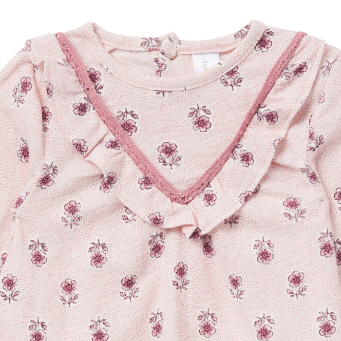 2-Piece Baby Girls Pink Blush Flowers Dress and Tights Set Dresses Gerber®