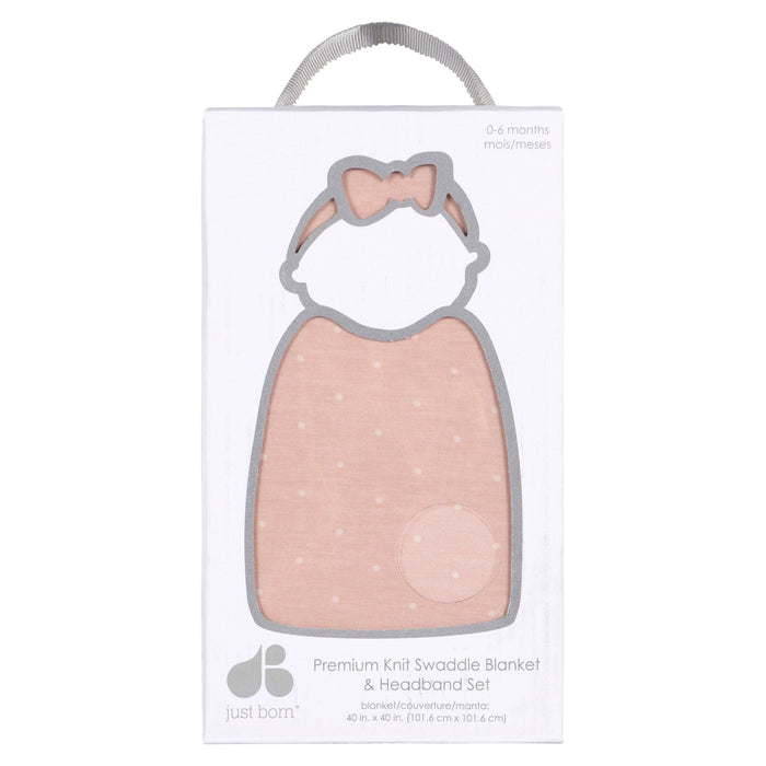 2-Piece Baby Girls Pink Floral Swaddle Blanket & Headband Set Gerber®