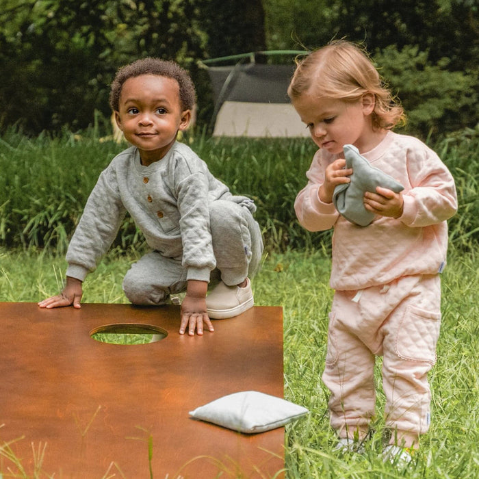 2-Piece Baby Girls Pink Quilted Top & Jogger Set outfits Gerber®