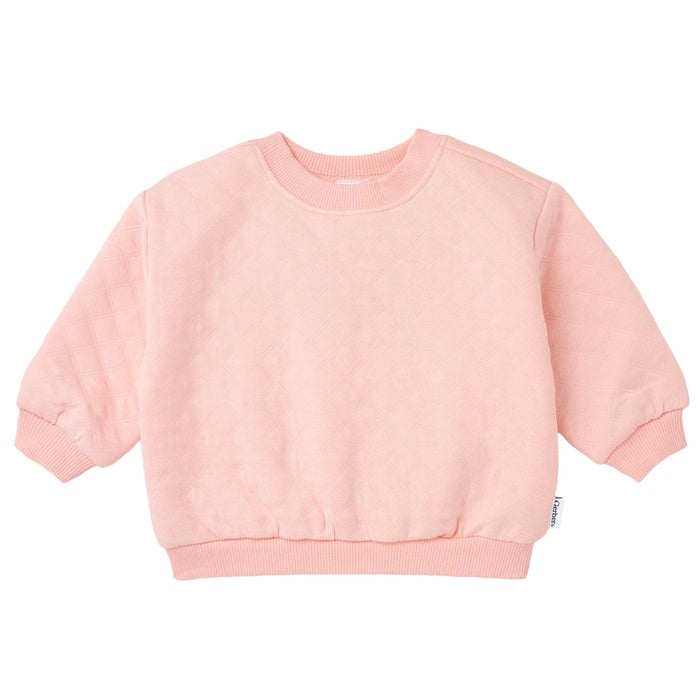 2-Piece Baby Girls Pink Quilted Top & Jogger Set outfits Gerber®