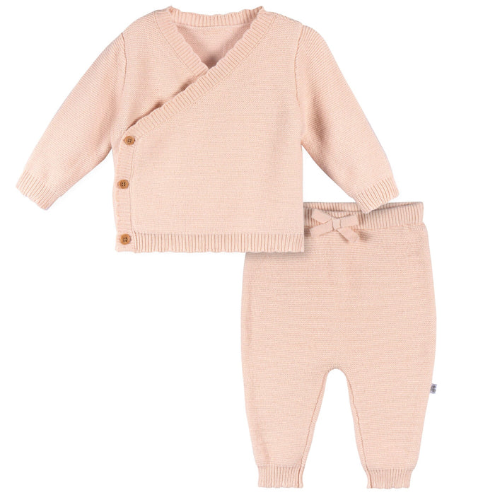 2-Piece Baby Girls Pink Sweater Knit Set Outfits & Sets Gerber®