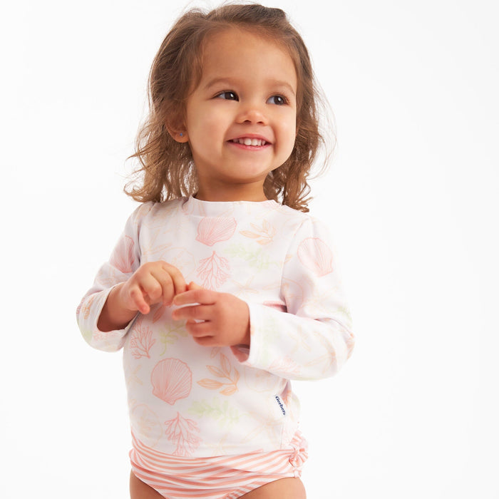 2-Piece Baby Girls Shells Rashguard Set