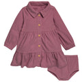 2-Piece Baby Girls Wine Dress Set