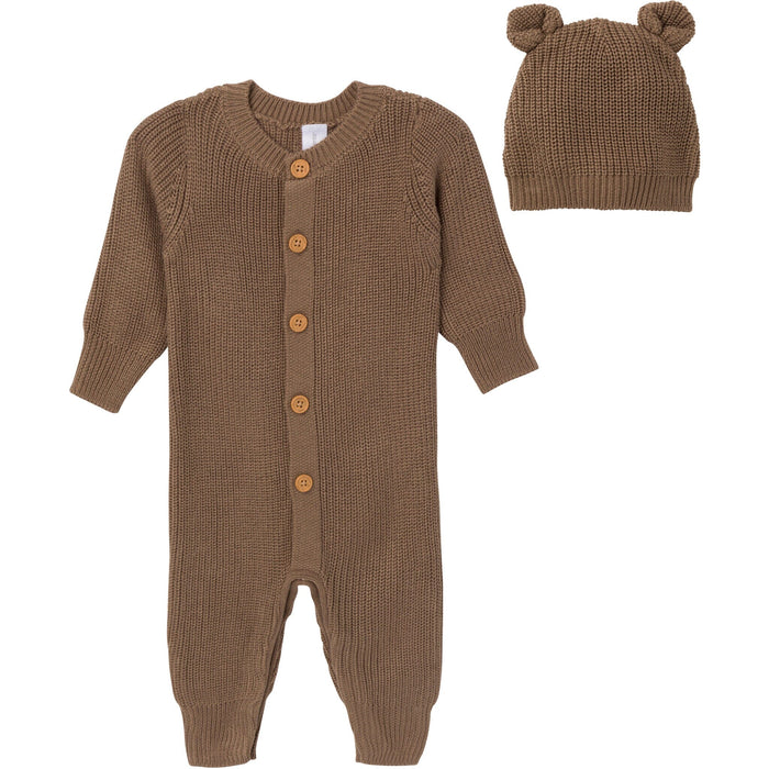 2-Piece Baby Neutral Brown Romper & Hat Set Outfits & Sets Modern Moments™ by Gerber®