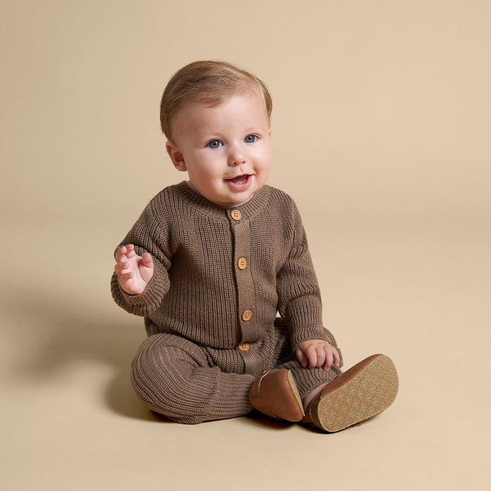 2-Piece Baby Neutral Brown Romper & Hat Set Outfits & Sets Modern Moments™ by Gerber®