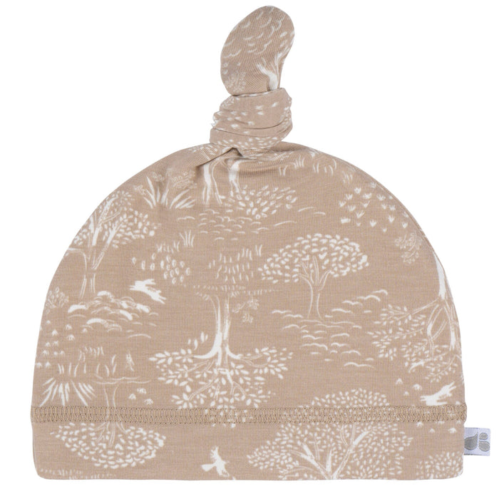2-Piece Baby Neutral Ivory Tan Forest Swaddle Blanket & Hat Set Gerber®