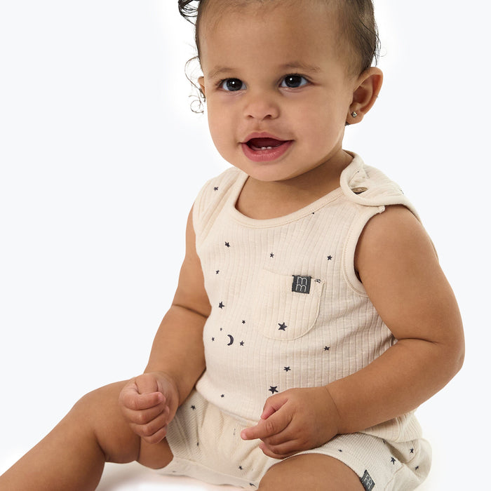 2-Piece Baby Neutral Moon and Stars Tank Top & Harem Shorts Bundle outfits Modern Moments™ by Gerber®
