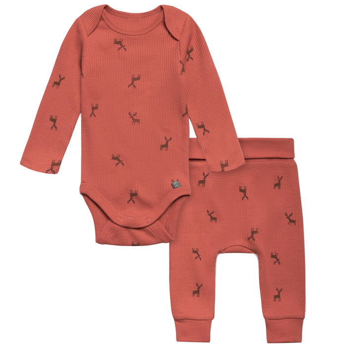 2-Piece Baby Neutral Red Moose Bodysuit and Pant Set Outfits & Sets Modern Moments™ by Gerber®