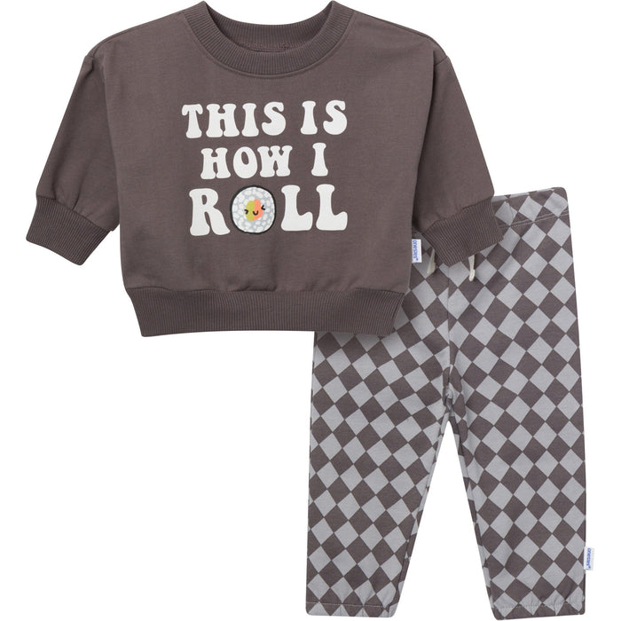 2-Piece Baby Neutral Sushi Roll Sweatshirt Set outfits Gerber®