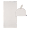 2-Piece Baby Neutral Tan Stripe Swaddle Blanket & Hat Set Gerber®