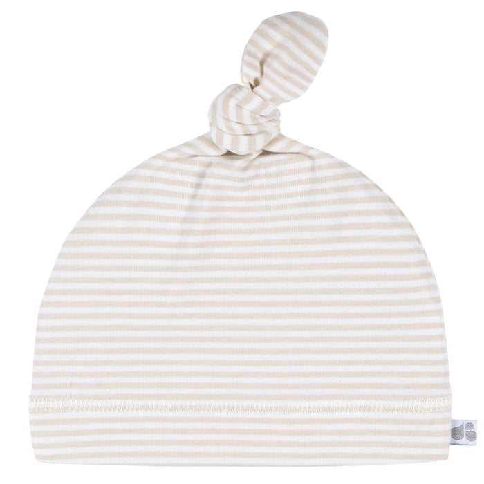 2-Piece Baby Neutral Tan Stripe Swaddle Blanket & Hat Set Gerber®